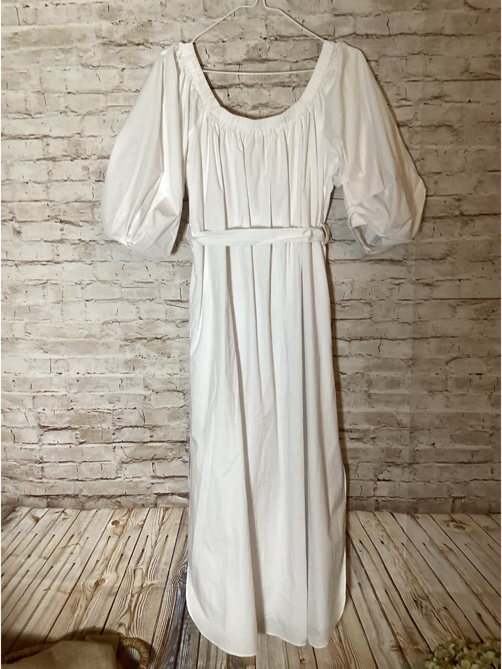 Staud white Reese off shoulder Poplin dress - Picture 7 of 9